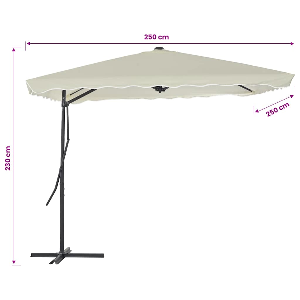 vidaXL Ομπρέλα Κήπου Χρ. Άμμου 250 x 250 εκ. με Ατσάλινο Ιστό