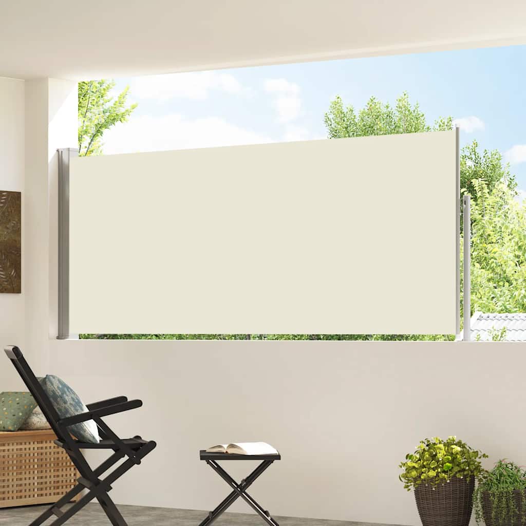 vidaXL Σκίαστρο Πλαϊνό Συρόμενο Κρεμ 120 x 300 εκ.