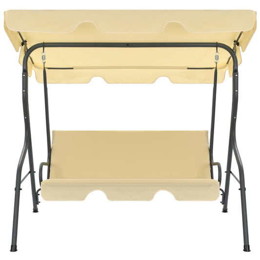 vidaXL Παγκάκι Κούνια Κήπου Λευκό Κρεμ 170 x 110 x 153 εκ.