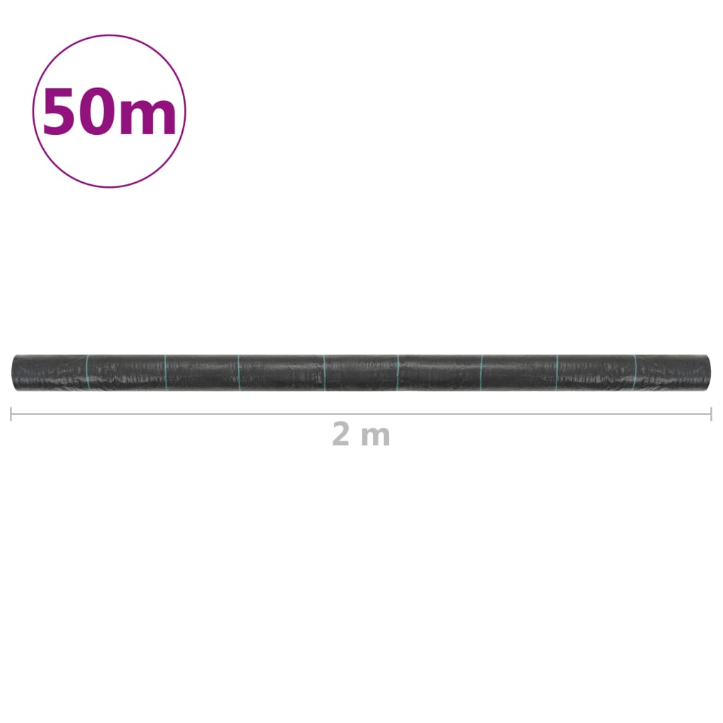 vidaXL Ύφασμα Εδαφοκάλυψης Μαύρο 2 x 50 μ. από Πολυπροπυλένιο
