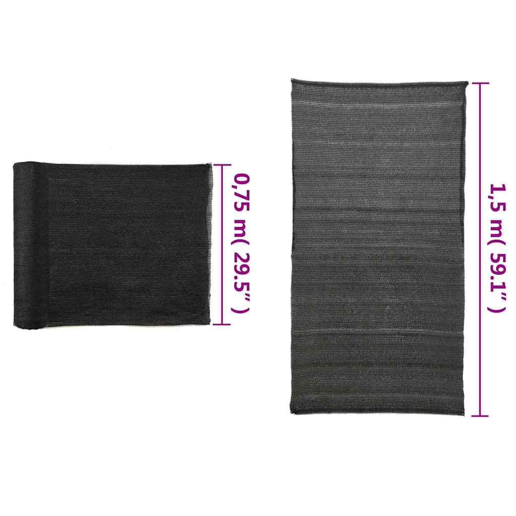 vidaXL Δίχτυ Σκίασης Μαύρο 1,5 x 10 μ. από HDPE