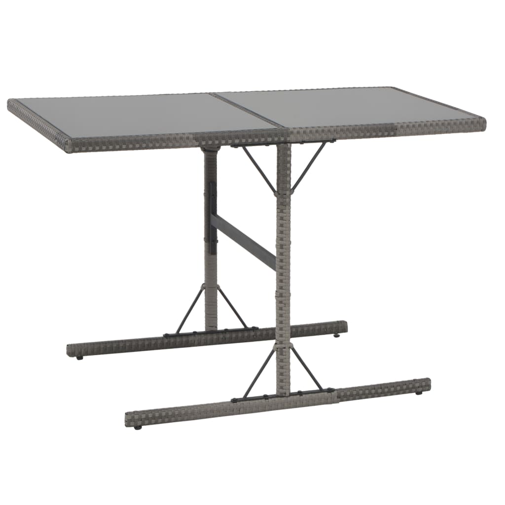 vidaXL Τραπεζαρία Εξωτ. Χώρου Σετ 7 τεμ. Γκρι Συνθ. Ρατάν με Μαξιλάρια