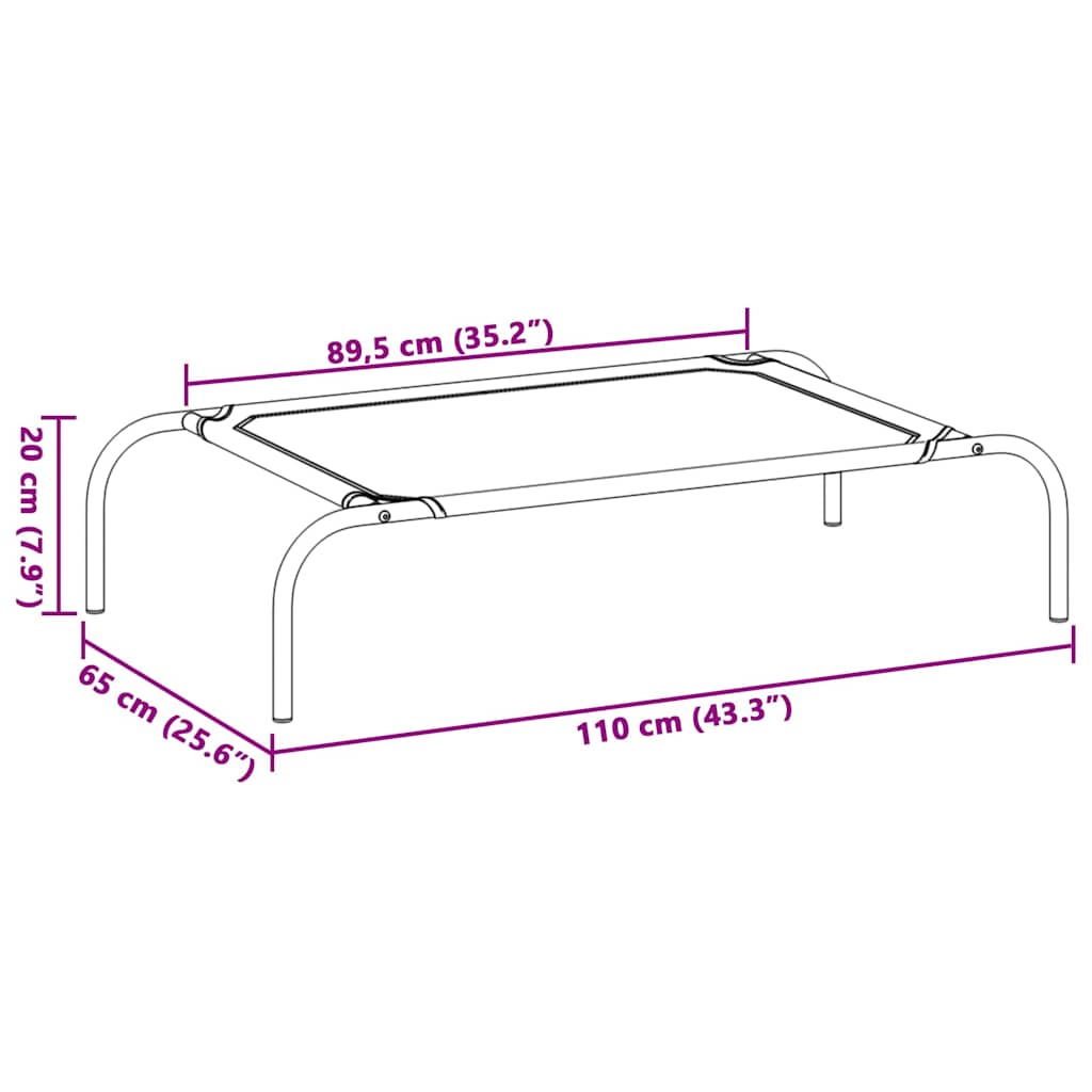 vidaXL Κρεβάτι Σκύλου Υπερυψωμένο Μαύρο L Textilene