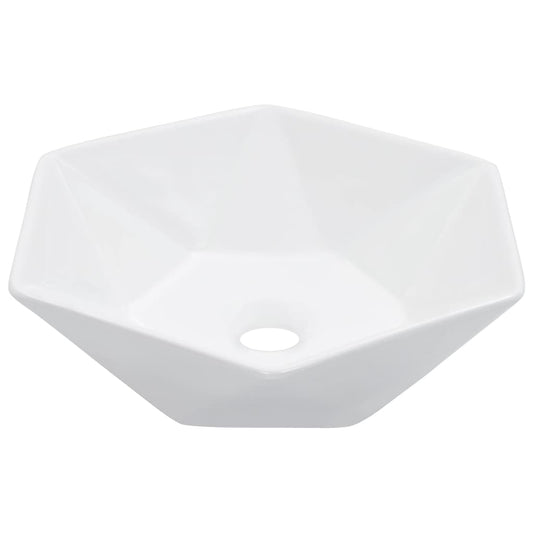 vidaXL Νιπτήρας Λευκός 41 x 36,5 x 12 εκ. Κεραμικός
