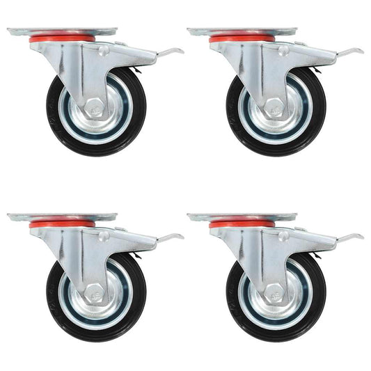 vidaXL Ρόδες Περιστρεφόμενες με Διπλό Φρένο 4 τεμ. 75 χιλ.