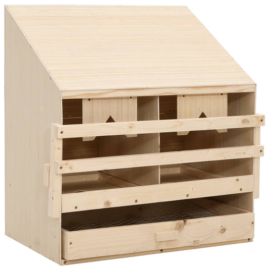 vidaXL Φωλιά για Κότες με 2 Θέσεις 63x40x65 εκ. από Μασίφ Ξύλο Πεύκου