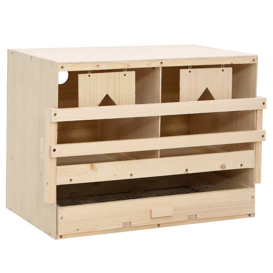vidaXL Φωλιά για Κότες με 2 Θέσεις 63x40x45 εκ. από Μασίφ Ξύλο Πεύκου