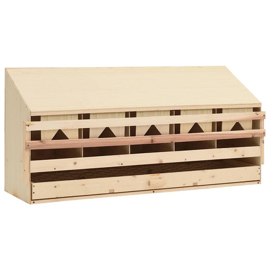 vidaXL Φωλιά για Κότες με 5 Θέσεις 117x33x54 εκ. από Μασίφ Ξύλο Πεύκου