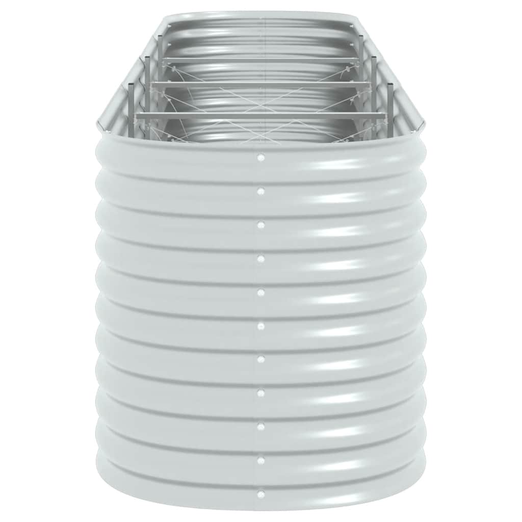 vidaXL Ζαρντινιέρα Υπερυψωμένη Ασημί 400x80x81 εκ. Γαλβανισμ. Χάλυβας