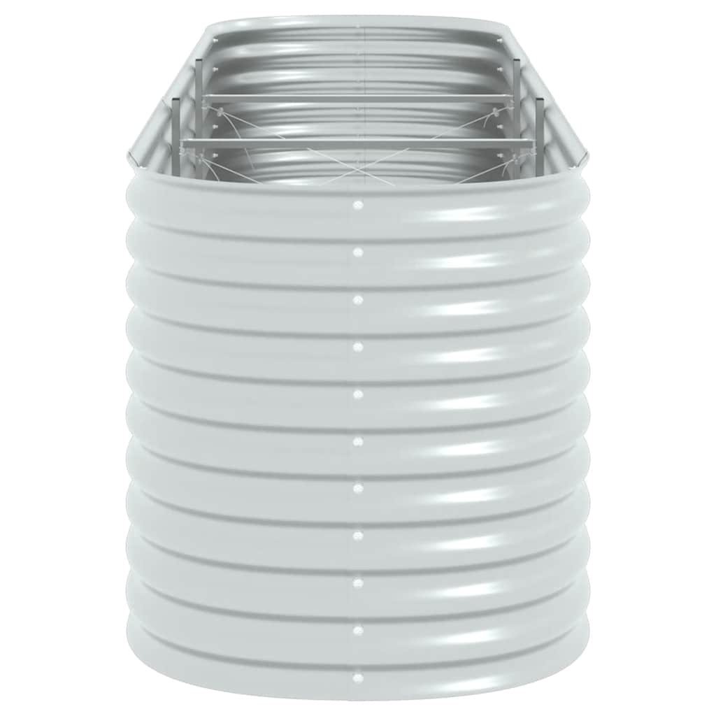 vidaXL Ζαρντινιέρα Υπερυψωμένη Ασημί 320x80x81 εκ. Γαλβανισμ. Χάλυβας