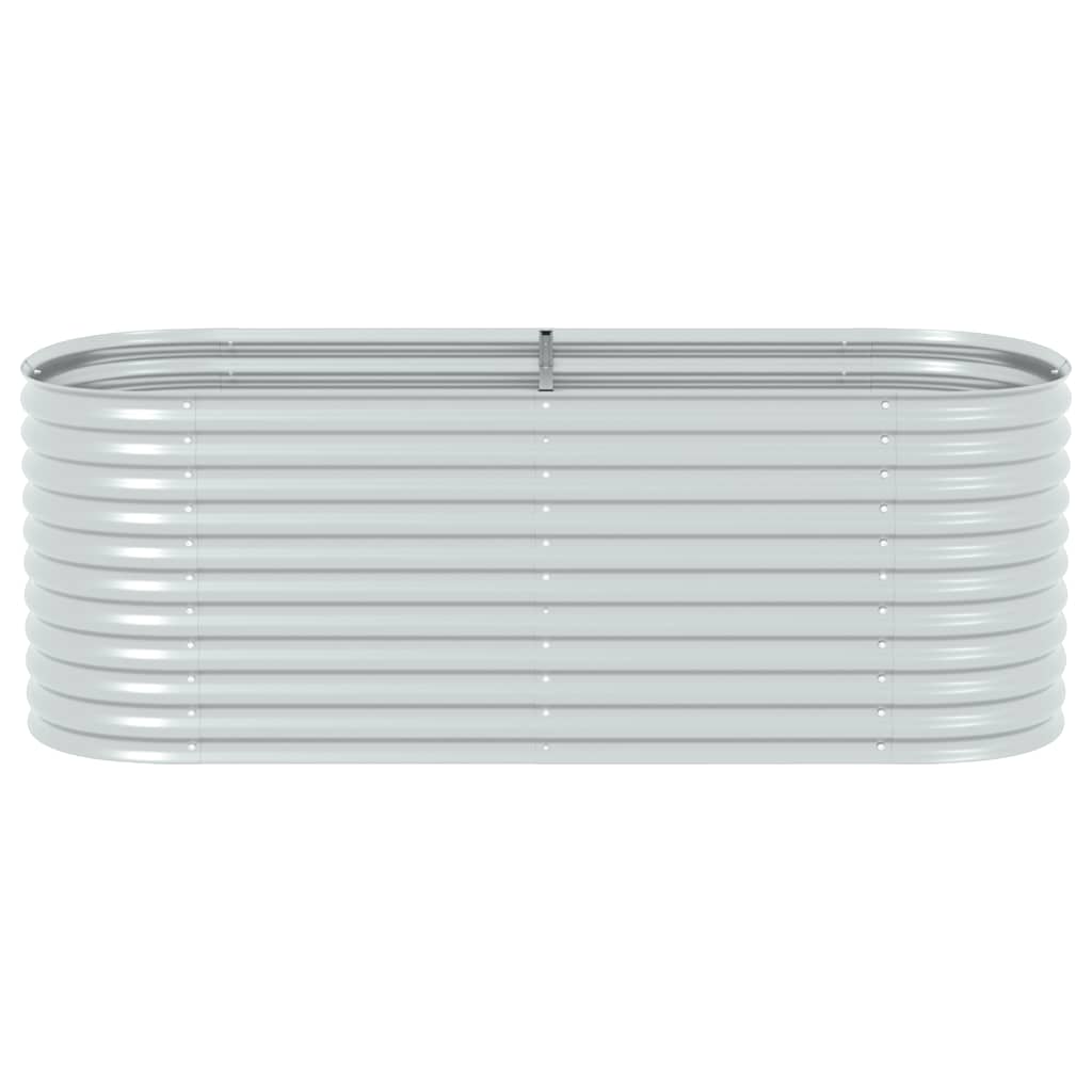 vidaXL Ζαρντινιέρα Υπερυψωμένη Ασημί 240x80x81 εκ. Γαλβανισμ. Χάλυβας
