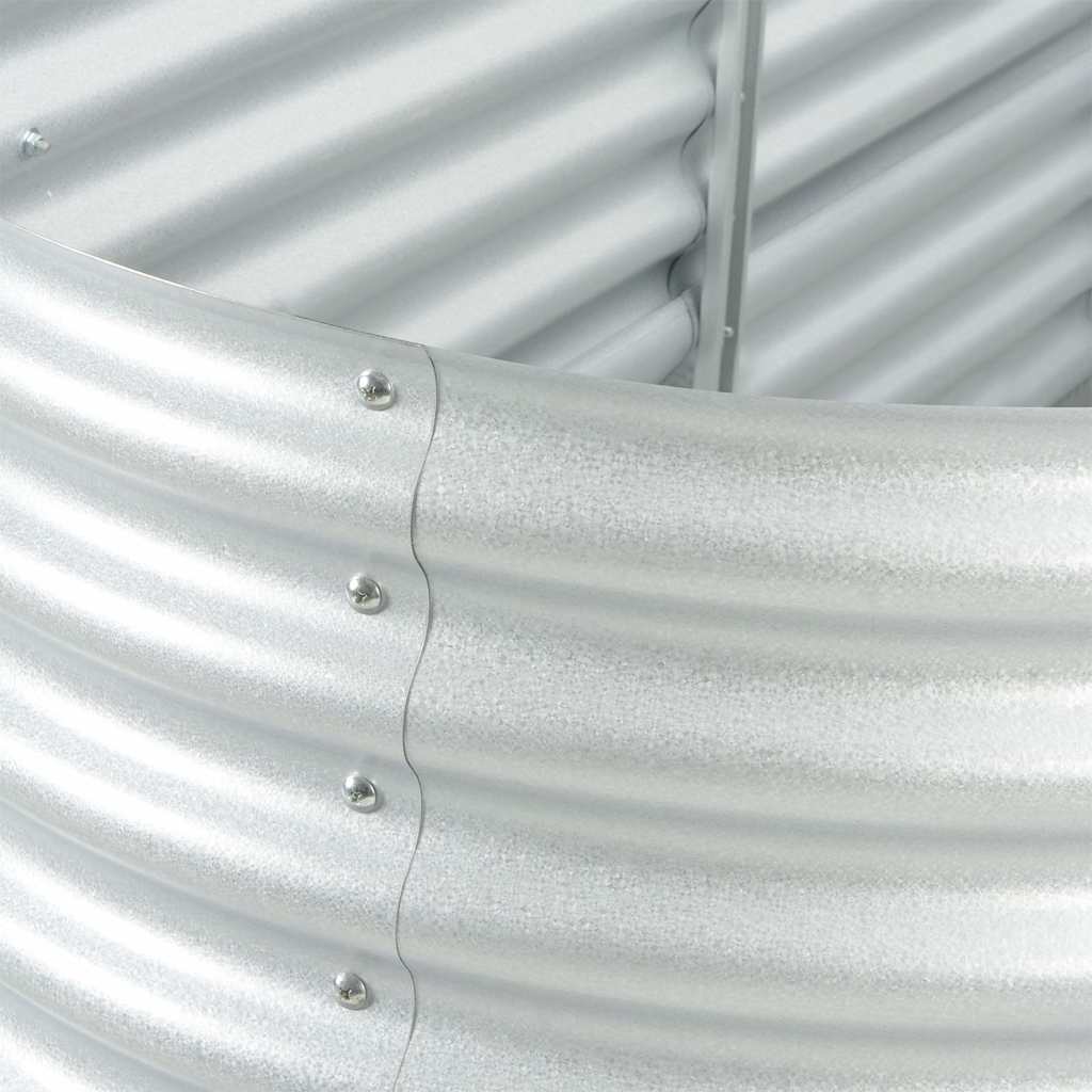 vidaXL Ζαρντινιέρα Υπερυψωμένη Ασημί 240x80x81 εκ. Γαλβανισμ. Χάλυβας