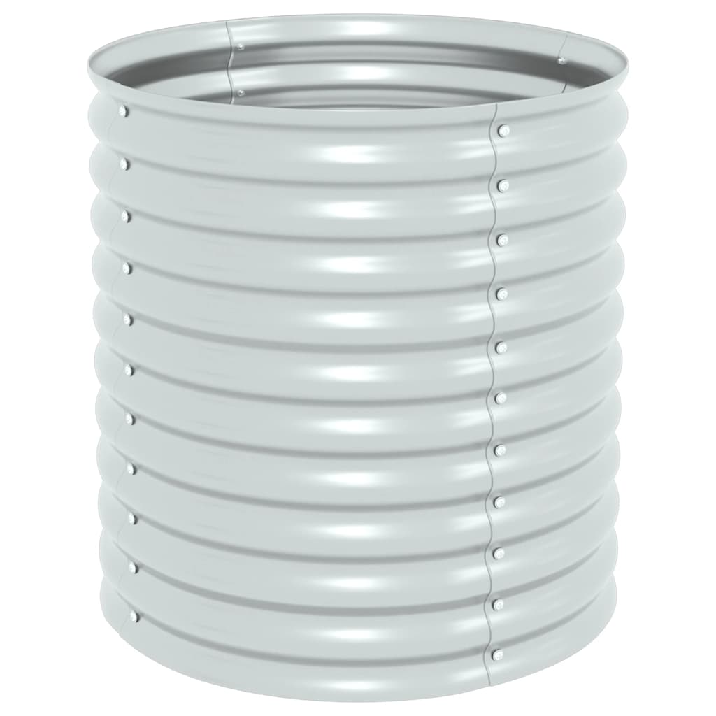 vidaXL Ζαρντινιέρα Υπερυψωμένη Ασημί 80x80x81 εκ. Γαλβανισμ. Χάλυβας