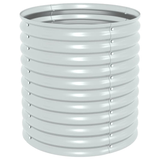 vidaXL Ζαρντινιέρα Υπερυψωμένη Ασημί 80x80x81 εκ. Γαλβανισμ. Χάλυβας