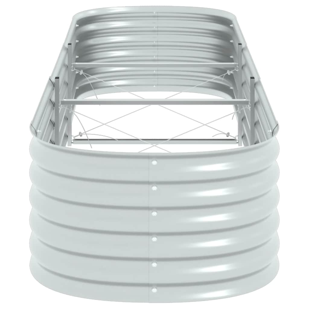 vidaXL Ζαρντινιέρα Υπερυψωμένη Ασημί 320x80x44 εκ. Γαλβανισμ. Χάλυβας