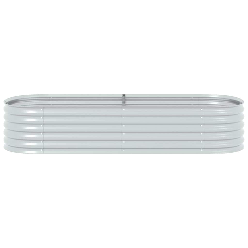 vidaXL Ζαρντινιέρα Υπερυψωμένη Ασημί 240x80x44 εκ. Γαλβανισμ. Χάλυβας