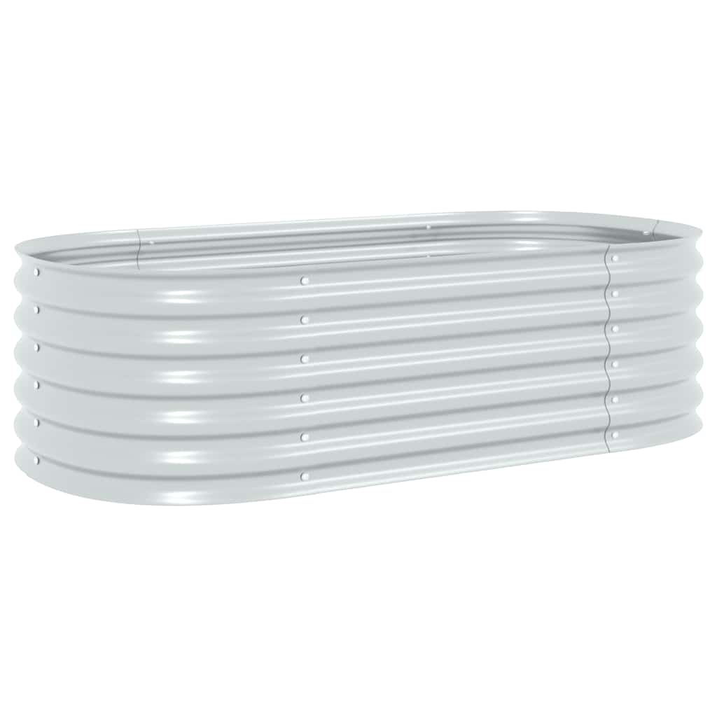 vidaXL Ζαρντινιέρα Υπερυψωμένη Ασημί 160x80x44 εκ. Γαλβανισμ. Χάλυβας