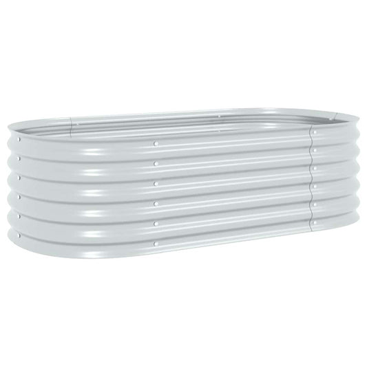 vidaXL Ζαρντινιέρα Υπερυψωμένη Ασημί 160x80x44 εκ. Γαλβανισμ. Χάλυβας