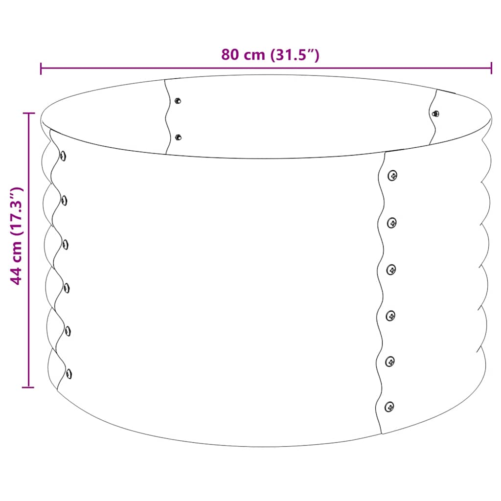 vidaXL Ζαρντινιέρα Υπερυψωμένη Ασημί 80x80x44 εκ. Γαλβανισμ. Χάλυβας