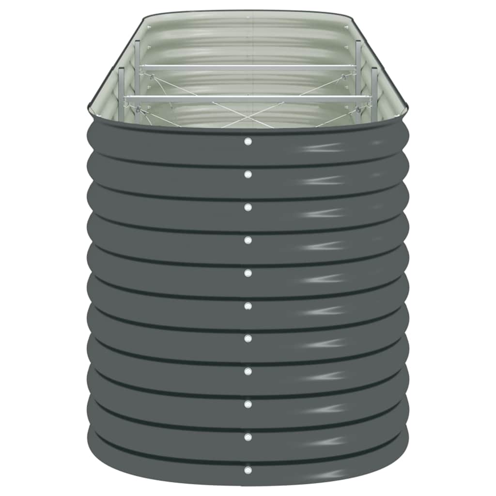 vidaXL Ζαρντινιέρα Υπερυψωμένη Γκρι 320x80x81 εκ. Γαλβανισμ. Χάλυβας