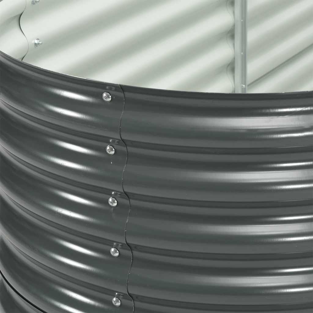 vidaXL Ζαρντινιέρα Υπερυψωμένη Γκρι 320x80x81 εκ. Γαλβανισμ. Χάλυβας