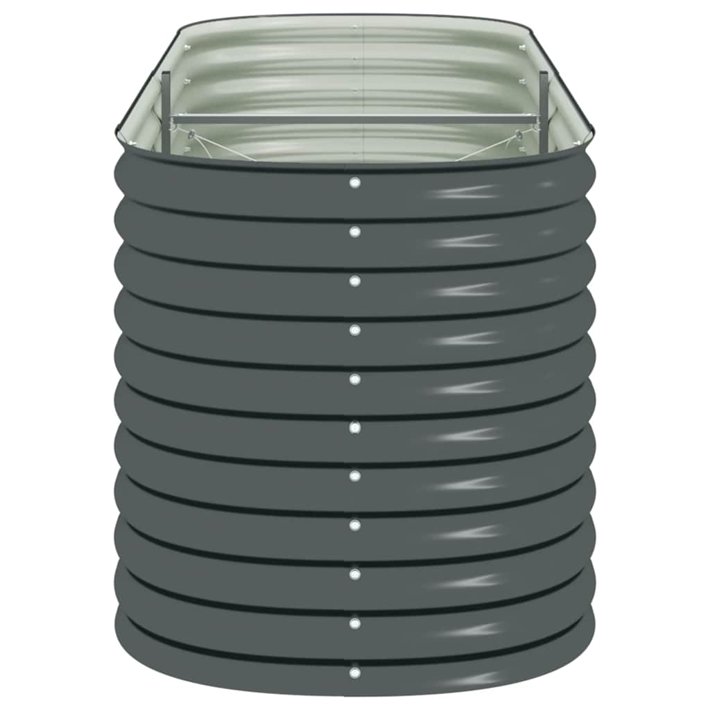 vidaXL Ζαρντινιέρα Υπερυψωμένη Γκρι 240x80x81 εκ. Γαλβανισμ. Χάλυβας