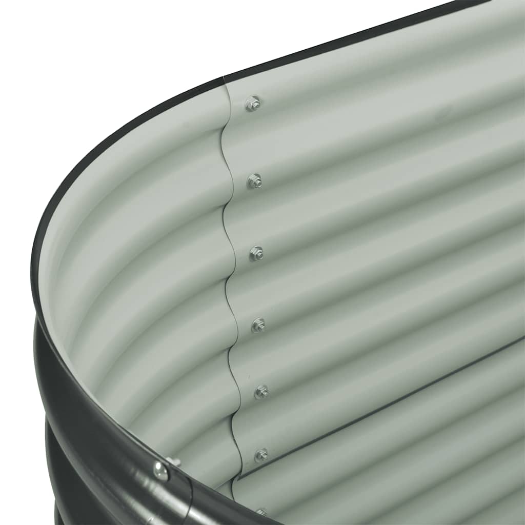 vidaXL Ζαρντινιέρα Υπερυψωμένη Γκρι 160x80x81 εκ. Γαλβανισμ. Χάλυβας