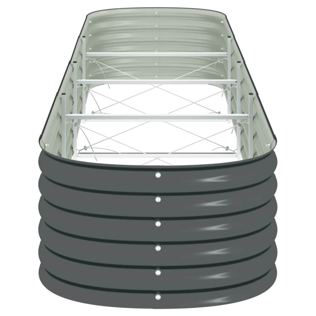 vidaXL Ζαρντινιέρα Υπερυψωμένη Γκρι 400x80x44 εκ. Γαλβανισμ. Χάλυβας