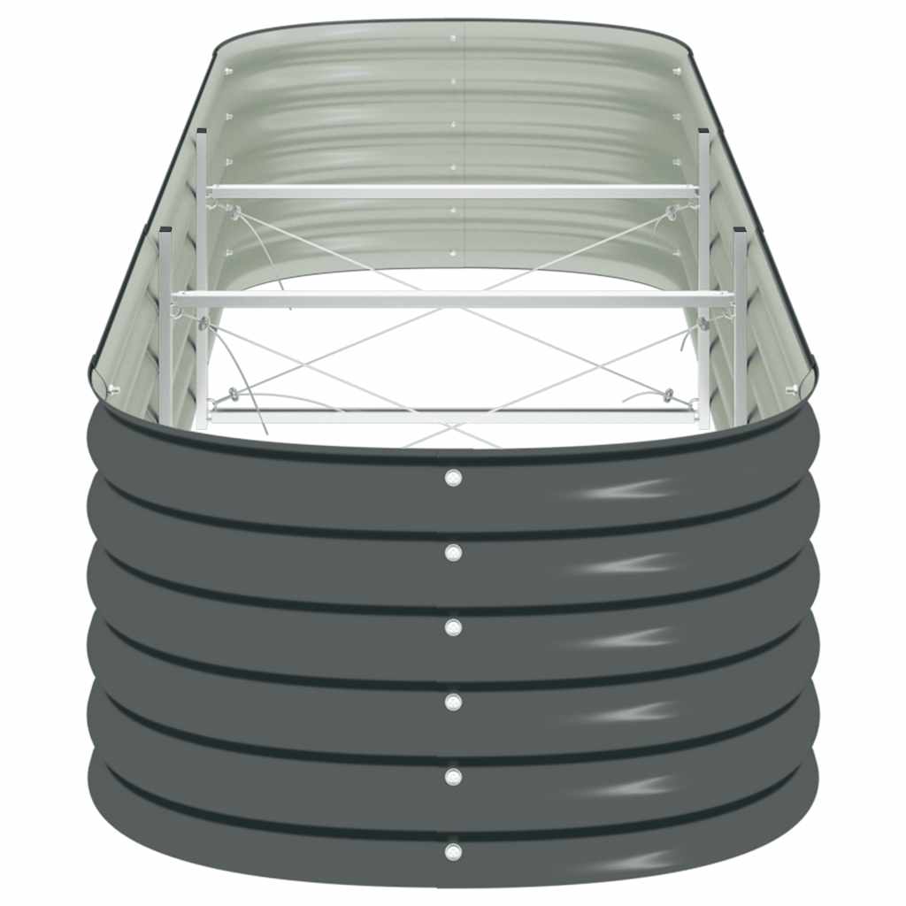 vidaXL Ζαρντινιέρα Υπερυψωμένη Γκρι 320x80x44 εκ. Γαλβανισμ. Χάλυβας
