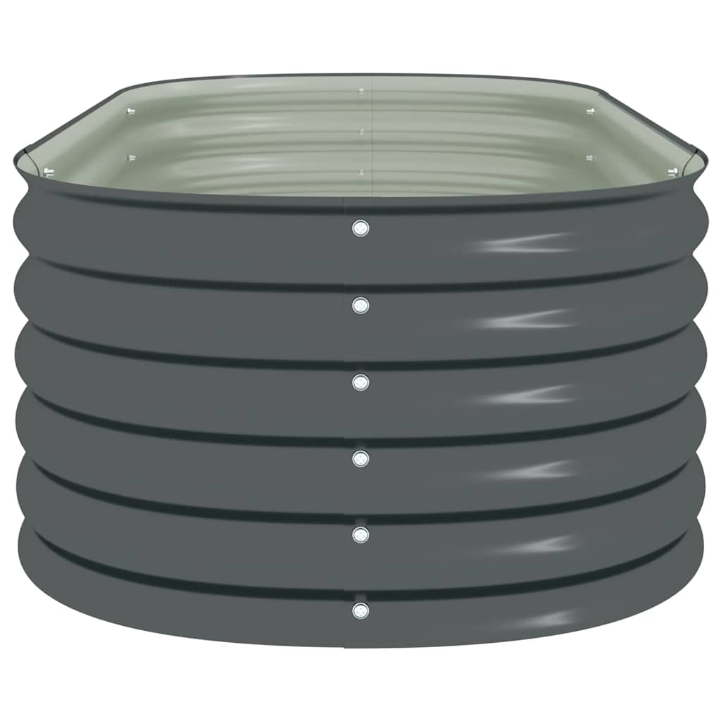 vidaXL Ζαρντινιέρα Υπερυψωμένη Γκρι 160x80x44 εκ. Γαλβανισμ. Χάλυβας