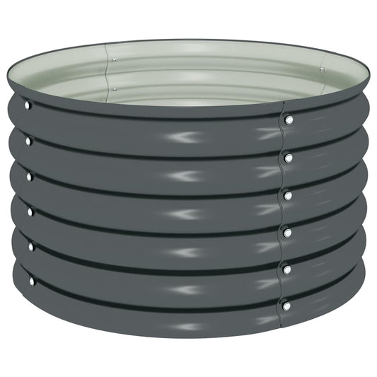 vidaXL Ζαρντινιέρα Υπερυψωμένη Γκρι 80x80x44 εκ. Γαλβανισμ. Χάλυβας