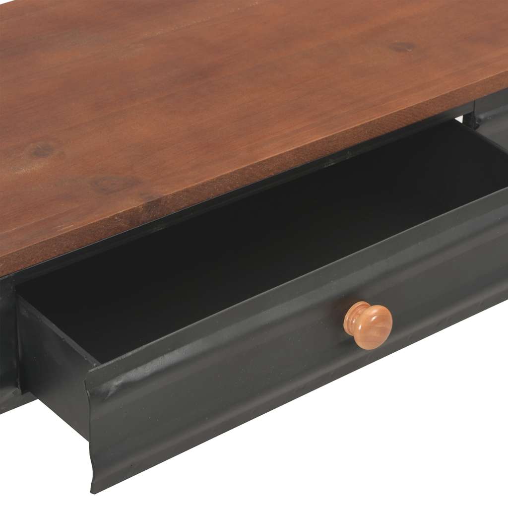 vidaXL Κονσόλα Τραπέζι με 2 Συρτάρια 120x30x75 εκ. Μασίφ Ξύλο Ελάτης
