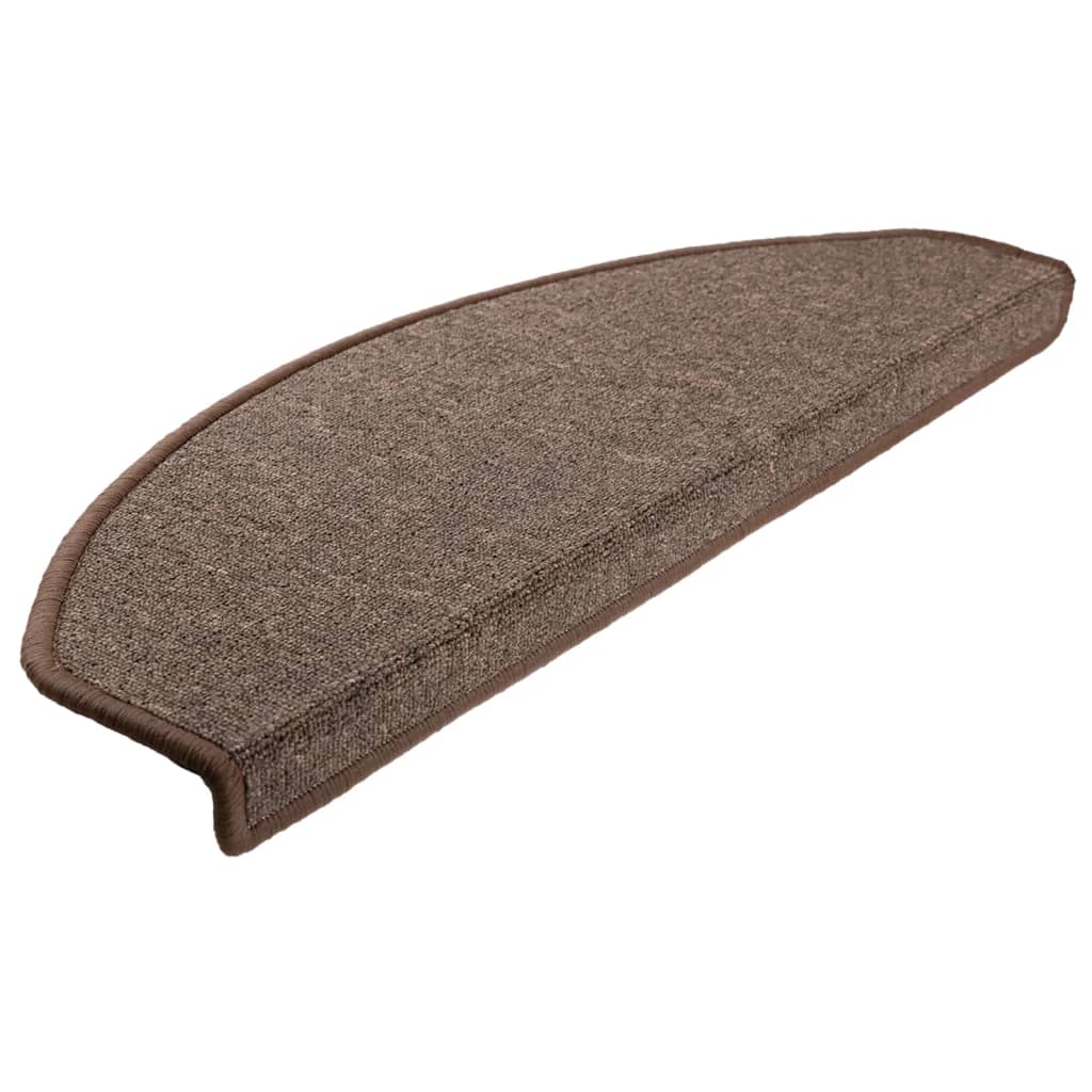 vidaXL Πατάκια Σκάλας 15 τεμ. Χρώμα Coffee Brown 65 x 24 x 4 εκ.