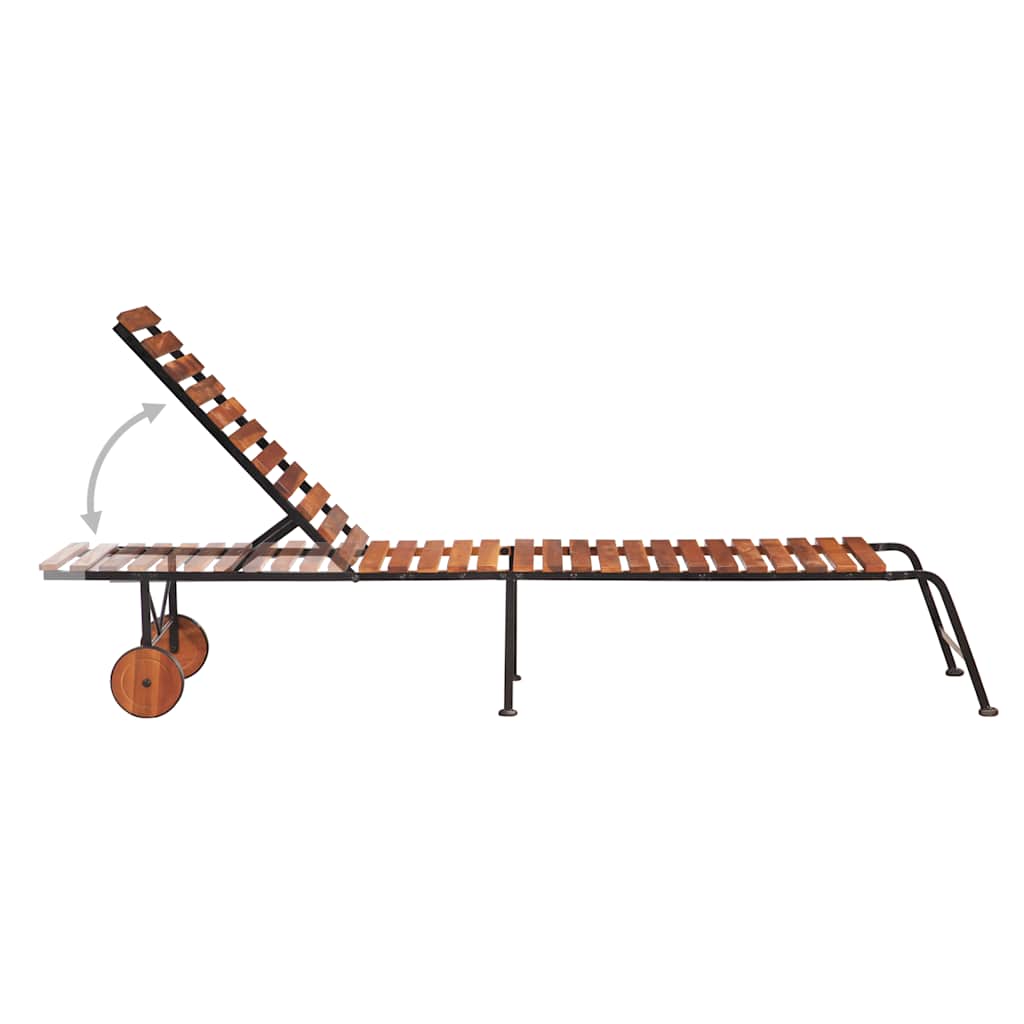 vidaXL Ξαπλώστρα από Μασίφ Ξύλο Ακακίας με Ατσάλινα Πόδια