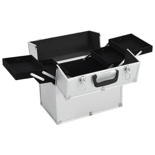 vidaXL Βαλίτσα Μακιγιάζ Ασημί 38x23x34 εκ. Αλουμινίου