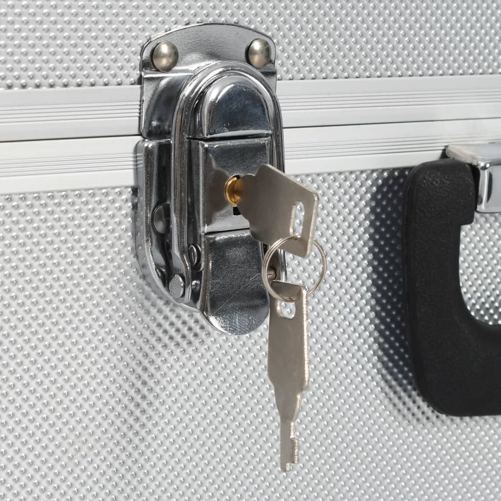 vidaXL Εργαλειοθήκη Ασημί 38 x 22,5 x 34 εκ. Αλουμινίου