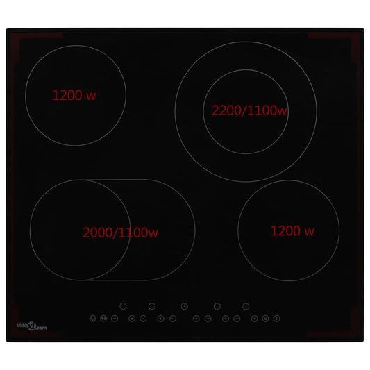 vidaXL Εστία Κεραμική με 4 Εστίες και Πλήκτρα Αφής 6600 W