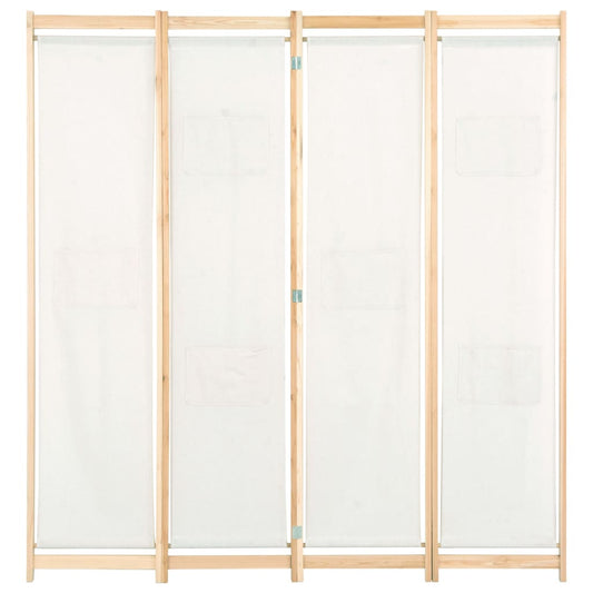 vidaXL Διαχωριστικό Δωματίου με 4 Πάνελ Κρεμ 160x170x4 εκ. Υφασμάτινο