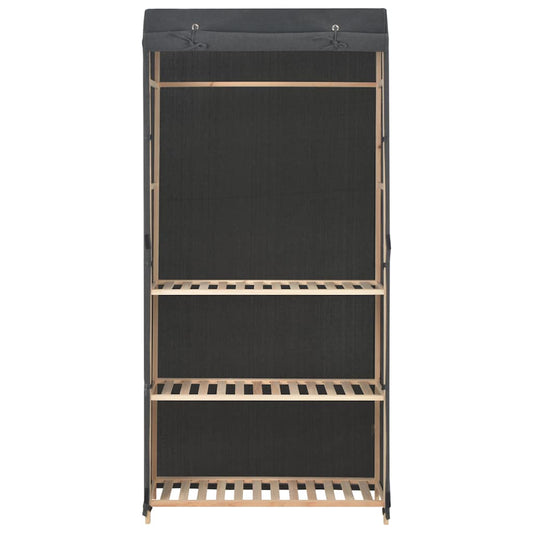 vidaXL Ντουλάπα με 3 Ράφια Γκρι 79 x 40 x 170 εκ. Υφασμάτινη