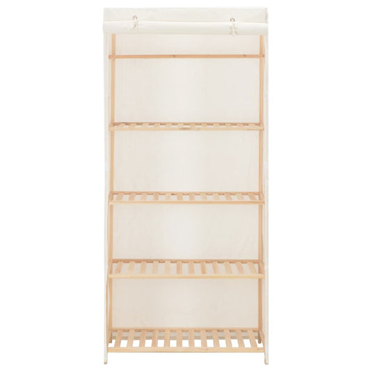 vidaXL Ντουλάπα Λευκή 79 x 40 x 170 εκ. Υφασμάτινη