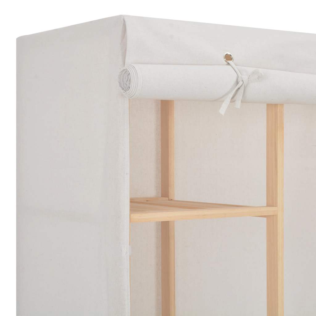 vidaXL Ντουλάπα Λευκή 135 x 40 x 170 εκ. Υφασμάτινη