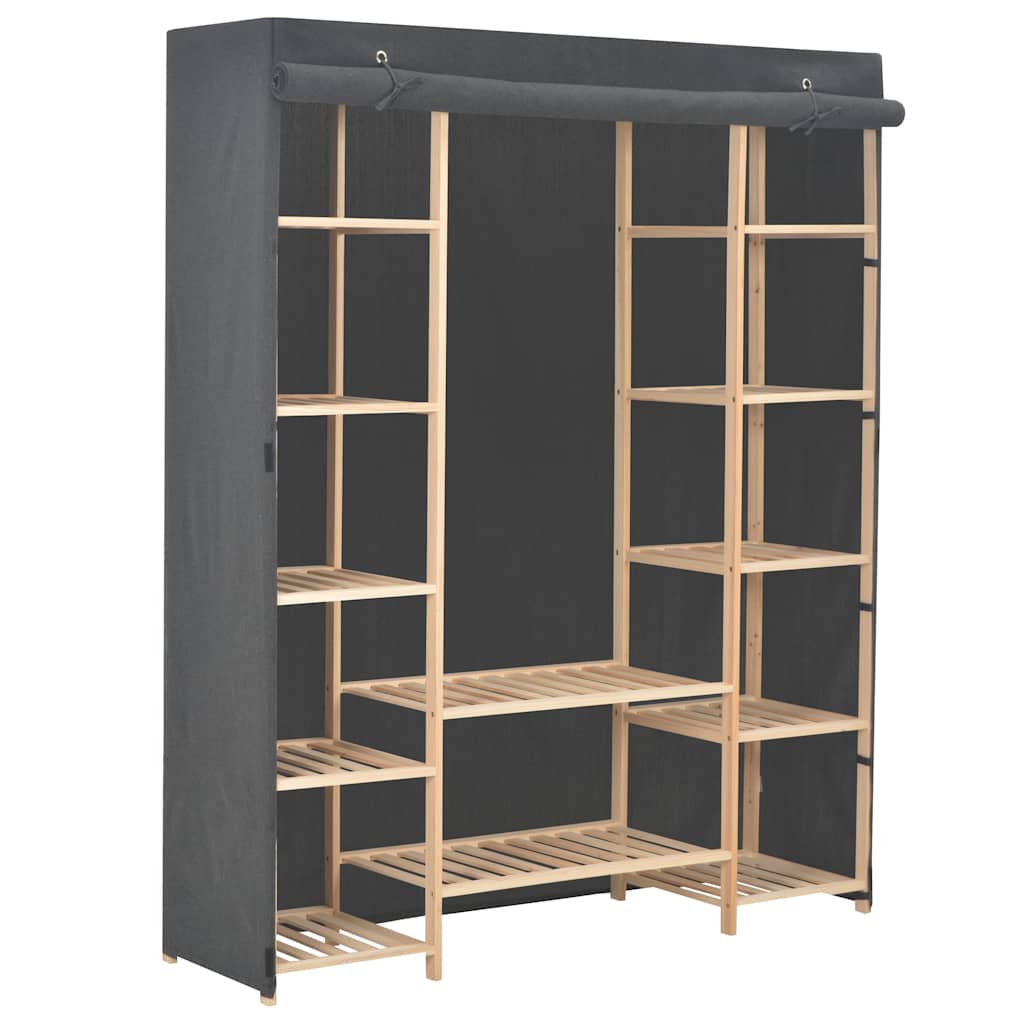 vidaXL Ντουλάπα Γκρι 135 x 40 x 170 εκ. Υφασμάτινη