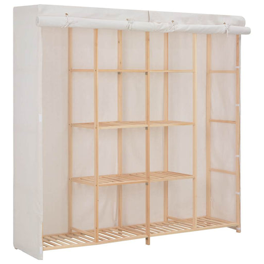 vidaXL Ντουλάπα Λευκή 173 x 40 x 170 εκ. Υφασμάτινη