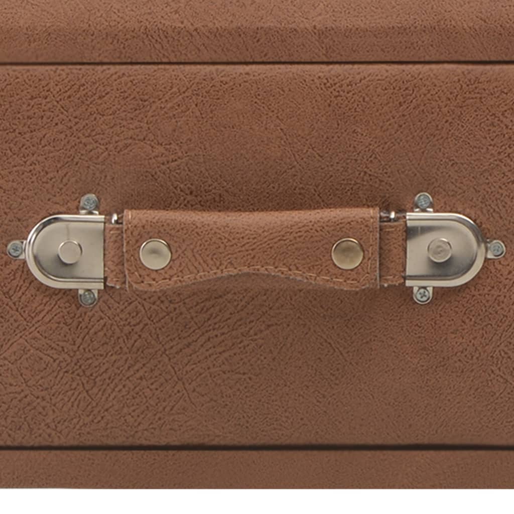 vidaXL Τραπεζάκι Σαλονιού Σκούρο Καφέ 80 x 40 x 46 εκ. Συνθετικό Δέρμα