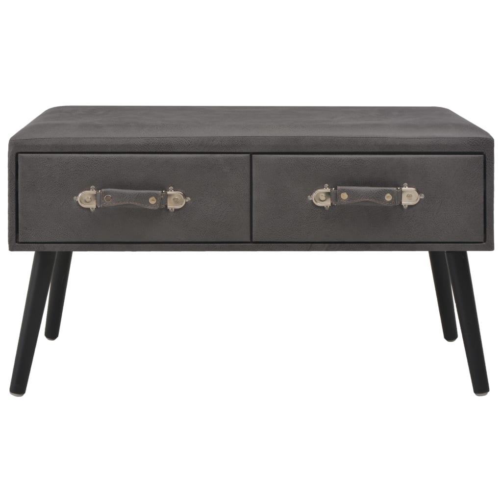 vidaXL Τραπεζάκι Σαλονιού Γκρι 80 x 40 x 46 εκ. από Συνθετικό Δέρμα