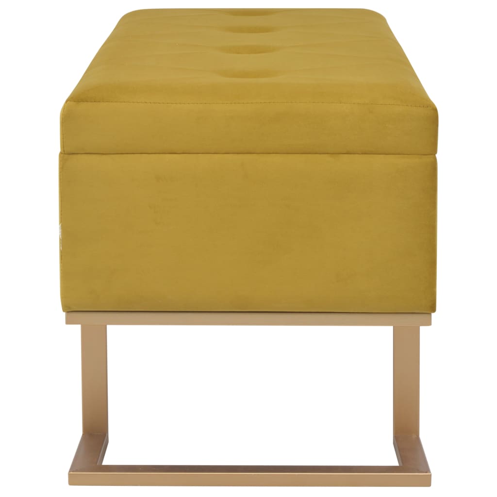 vidaXL Πάγκος με Αποθηκευτικό Χώρο Μουσταρδί 105 εκ. από Βελούδο