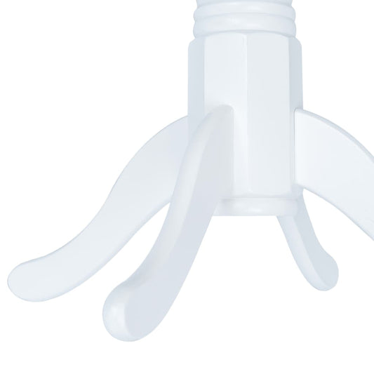 vidaXL Τραπεζαρία Λευκή 106 εκ. από Μασίφ Ξύλο Καουτσουκόδεντρου