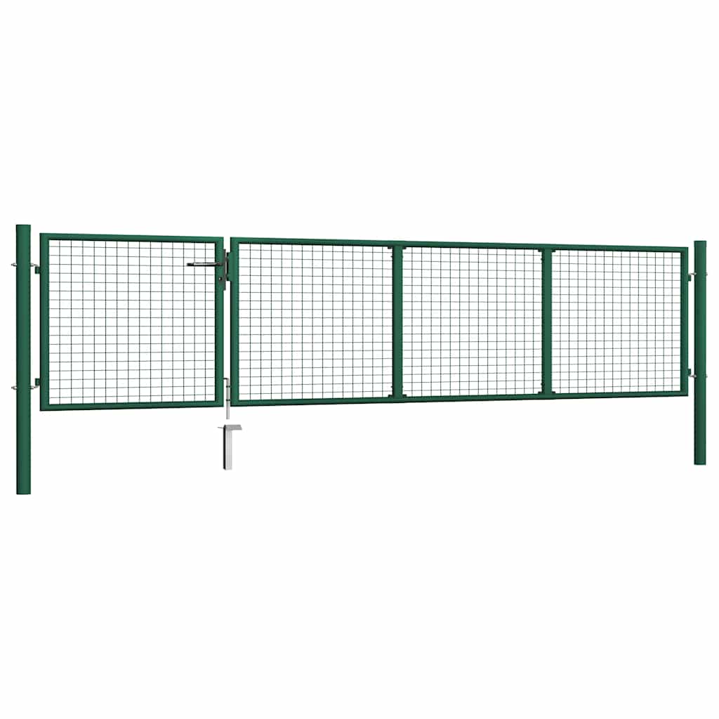 vidaXL Πόρτα Κήπου Πράσινη 350x75 εκ. από Ατσάλι