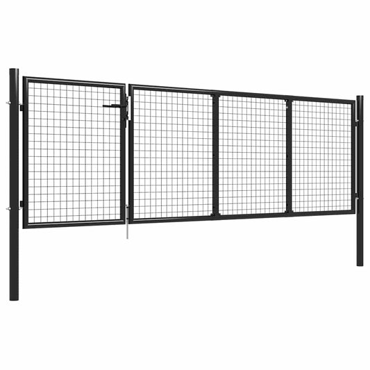 vidaXL Πόρτα Κήπου Ατσάλινη 350x100 εκ. Ανθρακί