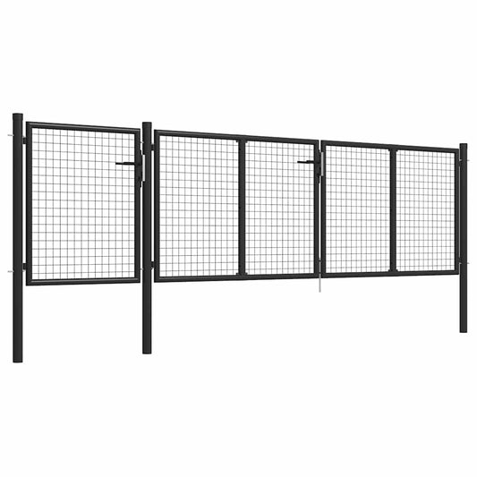 vidaXL Πόρτα Κήπου Ανθρακί 400x75 εκ. από Ατσάλι